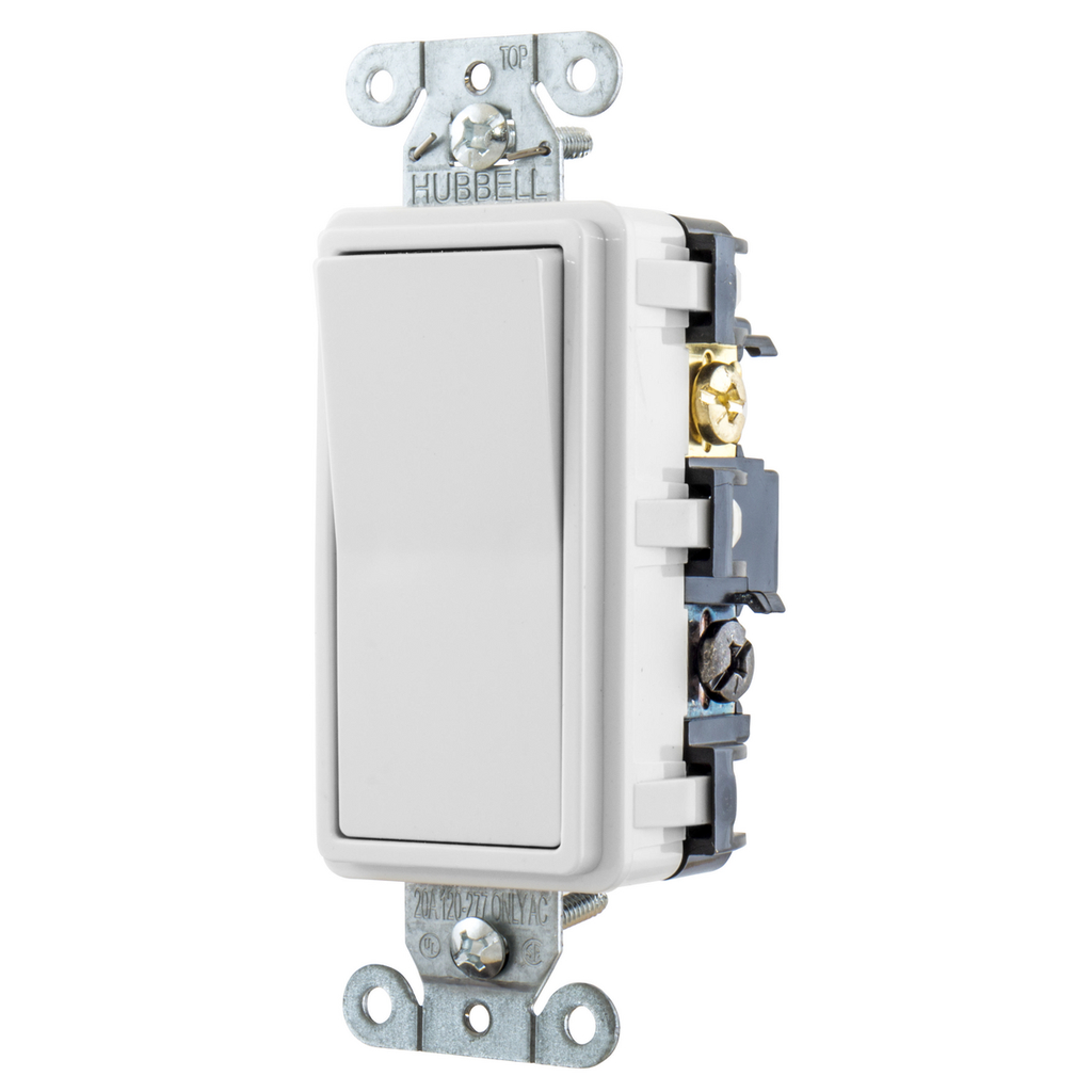 HUBBELL WIRING Hubbell RSD415W 15 Amp 120/277 VAC 4-Way White Rocker Switch