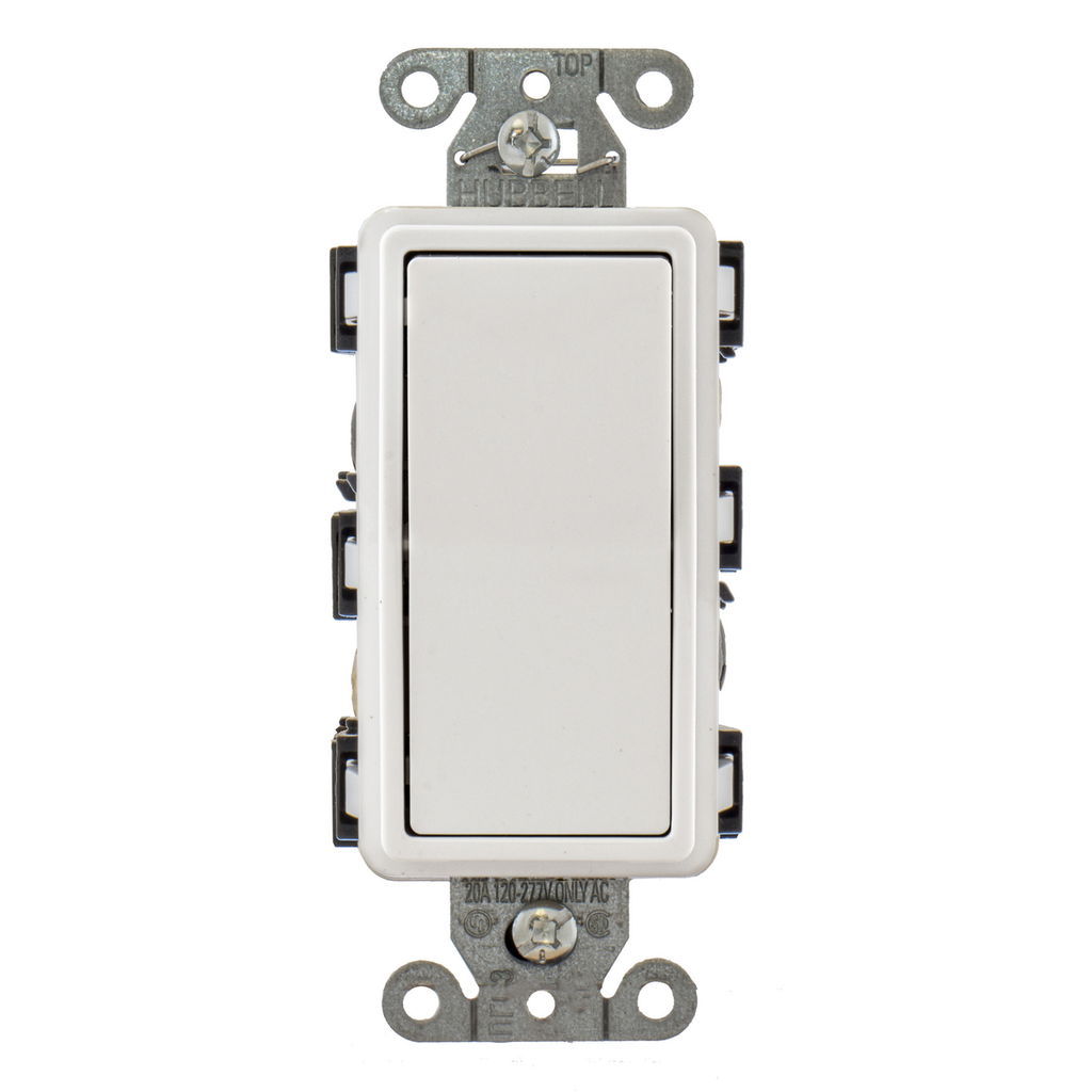 HUBBELL WIRING Hubbell RSD415W 15 Amp 120/277 VAC 4-Way White Rocker Switch