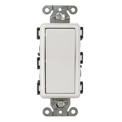 HUBBELL WIRING Hubbell RSD415W 15 Amp 120/277 VAC 4-Way White Rocker Switch