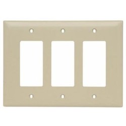 LEGRAND Pass & Seymour TPJ263I 3 Gang Jumbo Decorator Wall Plate, Ivory