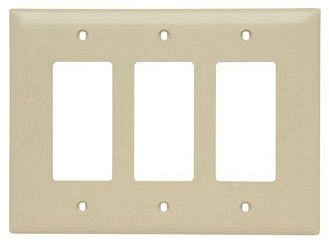 LEGRAND Pass & Seymour TPJ263I 3 Gang Jumbo Decorator Wall Plate, Ivory