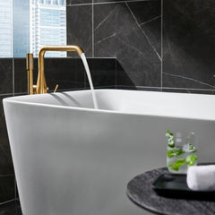 GROHE GROHE 23491GNA Essence Single Handle Lever Floor Mount Filler in Brushed Cool Sunrise