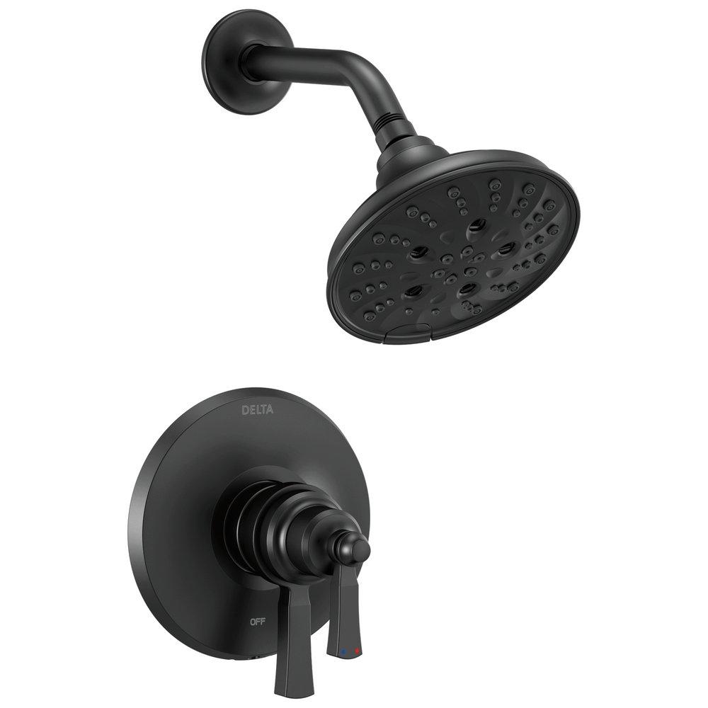 DELTA FAUCET Delta Faucet T17256-BL Dorval Two Handle Multi Function Shower Faucet in Matte Black (Trim Only)