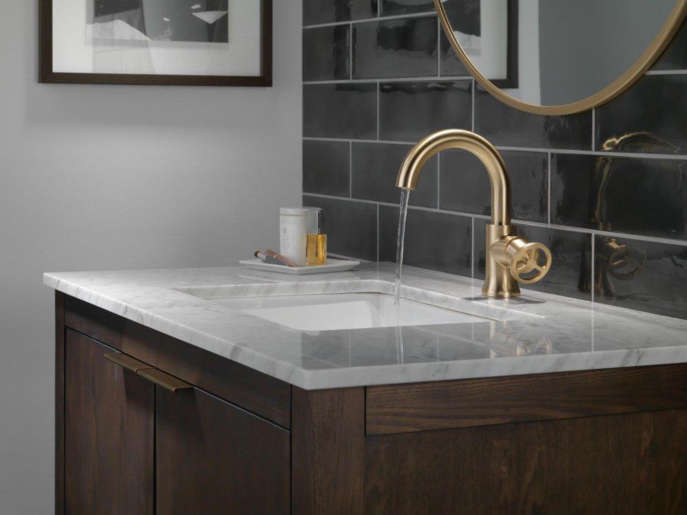 DELTA FAUCET Delta Faucet 558HAR-CZ-DST Trinsic® Single Handle Monoblock Bathroom Sink Faucet in Champagne Bronze