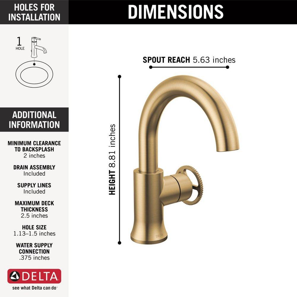 DELTA FAUCET Delta Faucet 558HAR-CZ-DST Trinsic® Single Handle Monoblock Bathroom Sink Faucet in Champagne Bronze