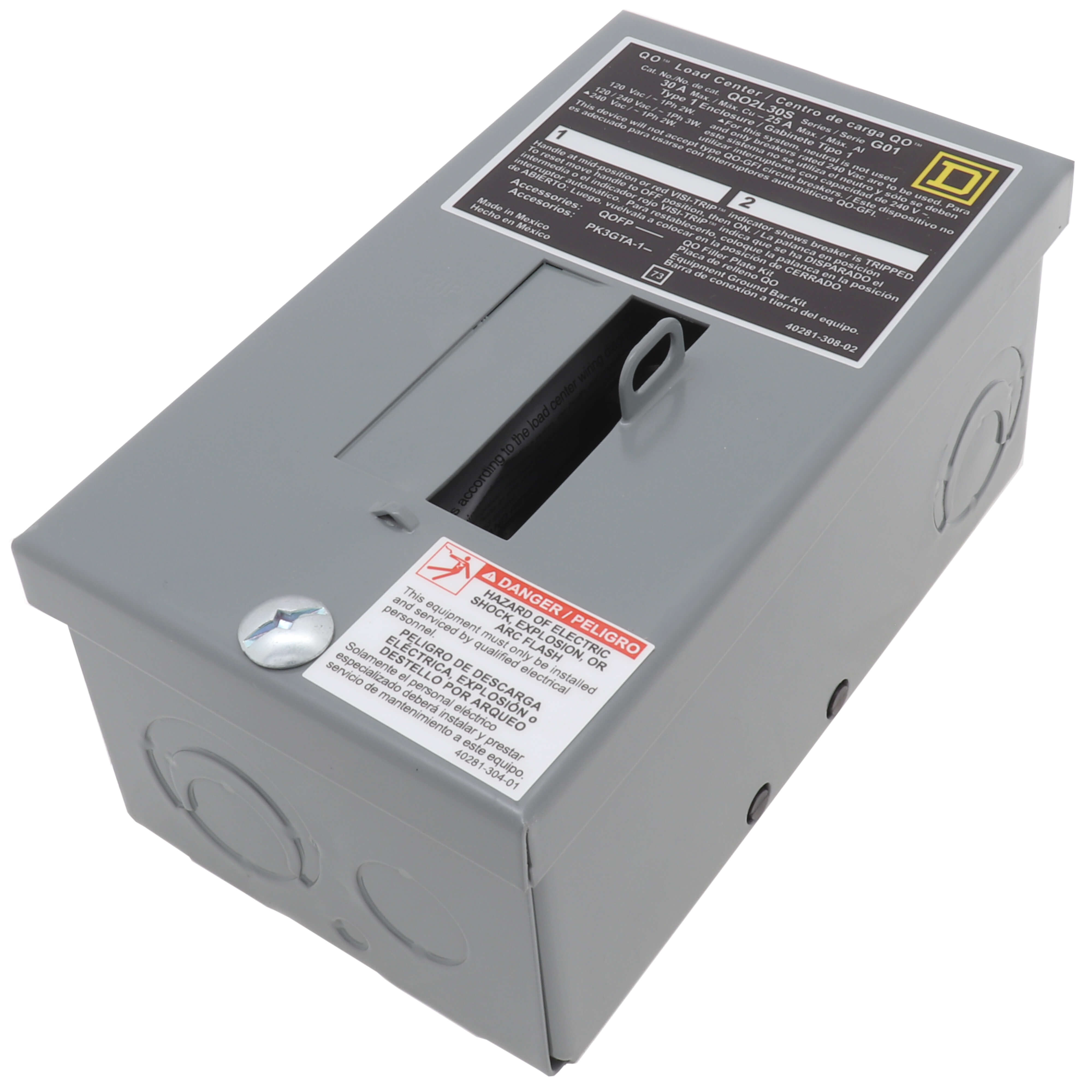 SCHNEIDER ELECTRIC Square D QO2L30S Load Center MLO 30A 120/240V 1PH 2SP NEMA-1