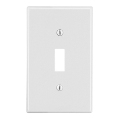 HUBBELL Hubbell P1W Toggle Wallplate Standard Nylon White
