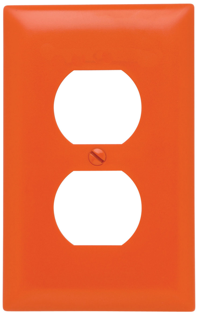 LEGRAND Pass & Seymour TP8OR 1Gang Wall Plate, Duplex Receptacle, Nylon, Standard - Orange