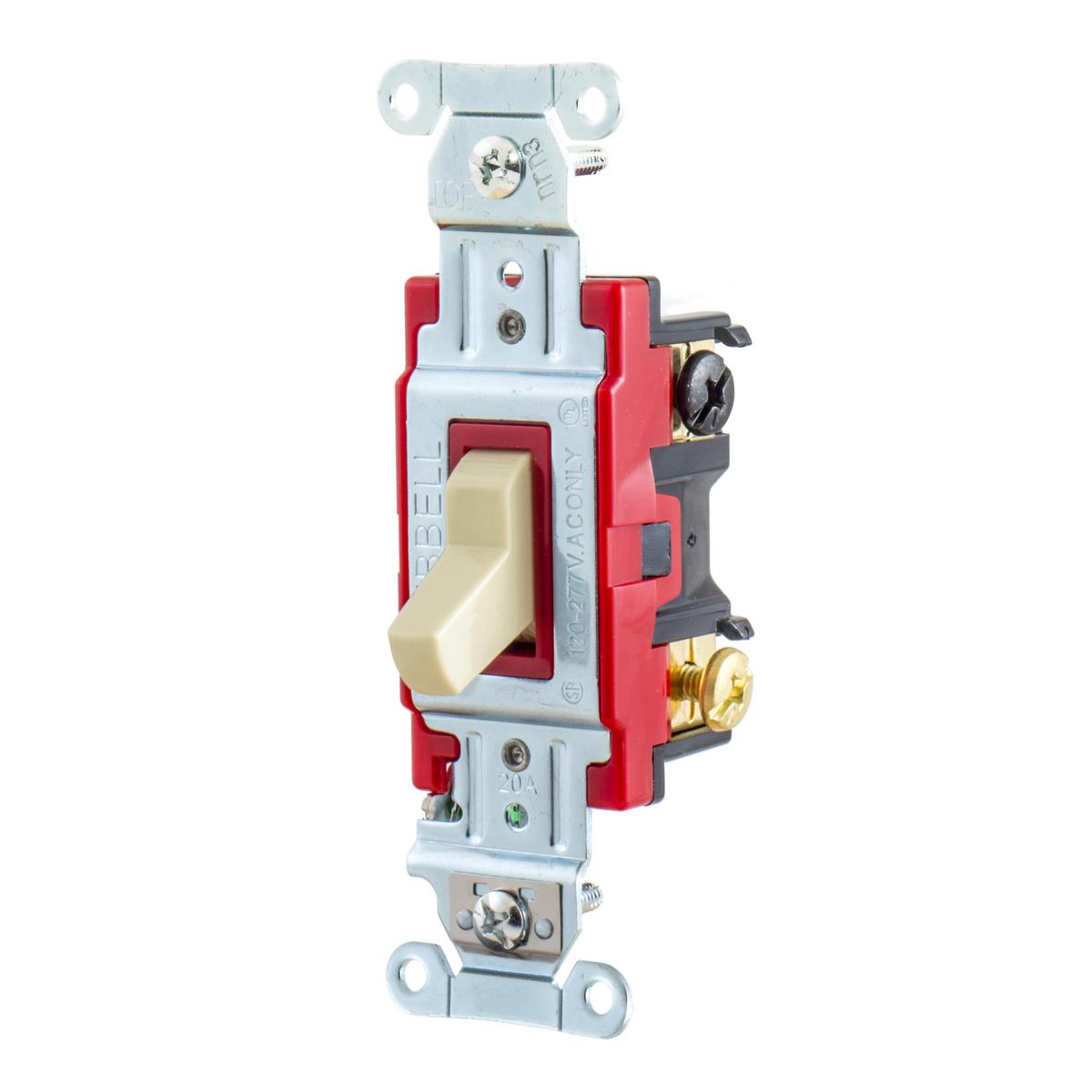HUBBELL WIRING Wiring Device-Kellems 1223I Toggle Switch 2-Position 3-Way General Purpose Industrial Grade Standard