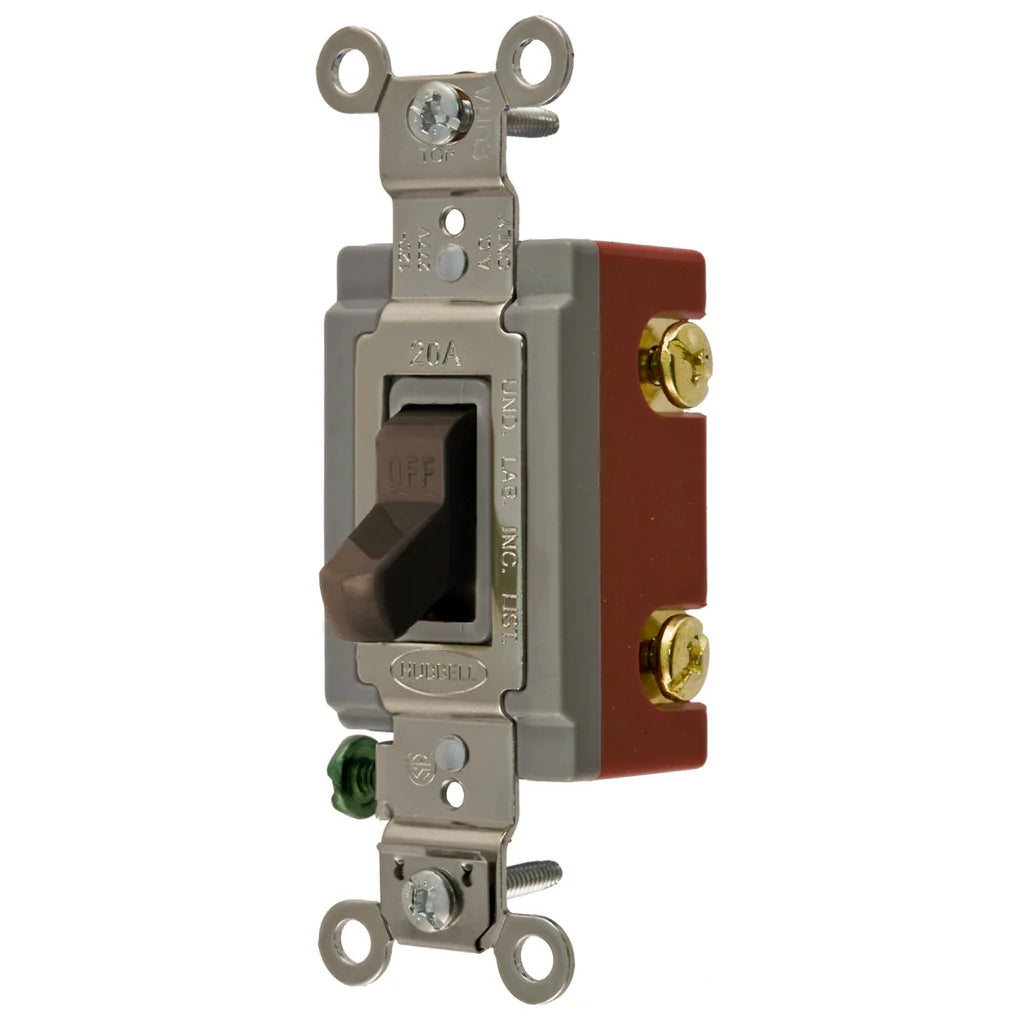 HUBBELL WIRING Hubbell Wiring Device-Kellems HBL1222 Toggle Switch 20A 120/277V DP Brown