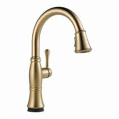 DELTA FAUCET Delta Faucet 9197T-CZ-PR-DST Cassidy Single Handle Pull Down Kitchen Faucet with Touch Activation in Lumicoat Champagne Bronze