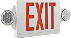 ACUITY BRANDS Lithonia Lighting LHQM LED R HO M6 Quantum LED Emergency Light and Exit Sign Combo, Thermoplastic, White, Red, High Output Nickel-Cadmium Battery