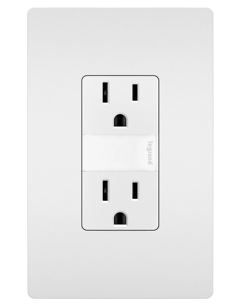 LEGRAND Pass & Seymour NTL885TRW Night Light and Tamper Resistant Outlet 15A 125W