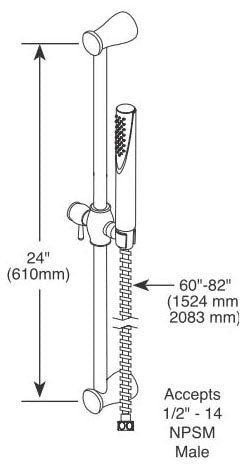 DELTA FAUCET Delta Faucet 57085-SS Hand Shower 1-Setting Slide Bar Stem 57085SS