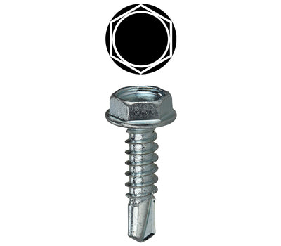 LH DOTTIE DOTTIE TEKHW122 #12 x 2 in. Zinc-Plated Hex Washer Head Self-Drilling Screw