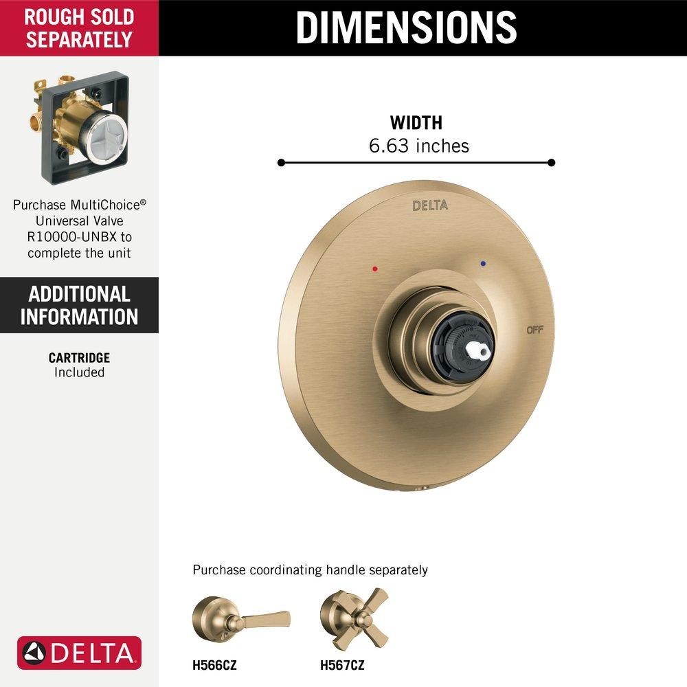 DELTA FAUCET Delta Faucet T14056-CZLHP Dorval Valve Only Trim - Less Handle
