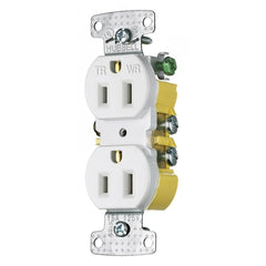 HUBBELL WIRING Wiring Device-Kellems RR15SWWRTR 1-Phase Duplex Self-Grounding Standard Traditional Tamper/Weather-Resistant Screw Mount
