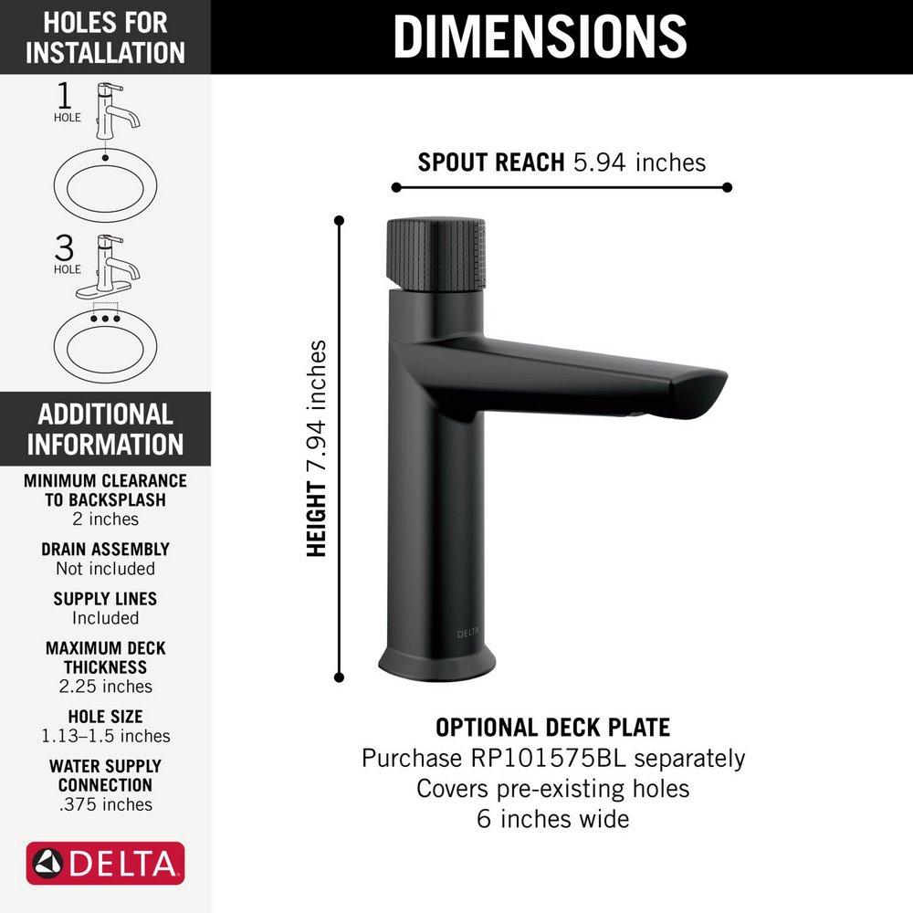 DELTA FAUCET Delta Faucet 573-BLLPU-DST Galeon Single Handle Bathroom Sink Faucet
