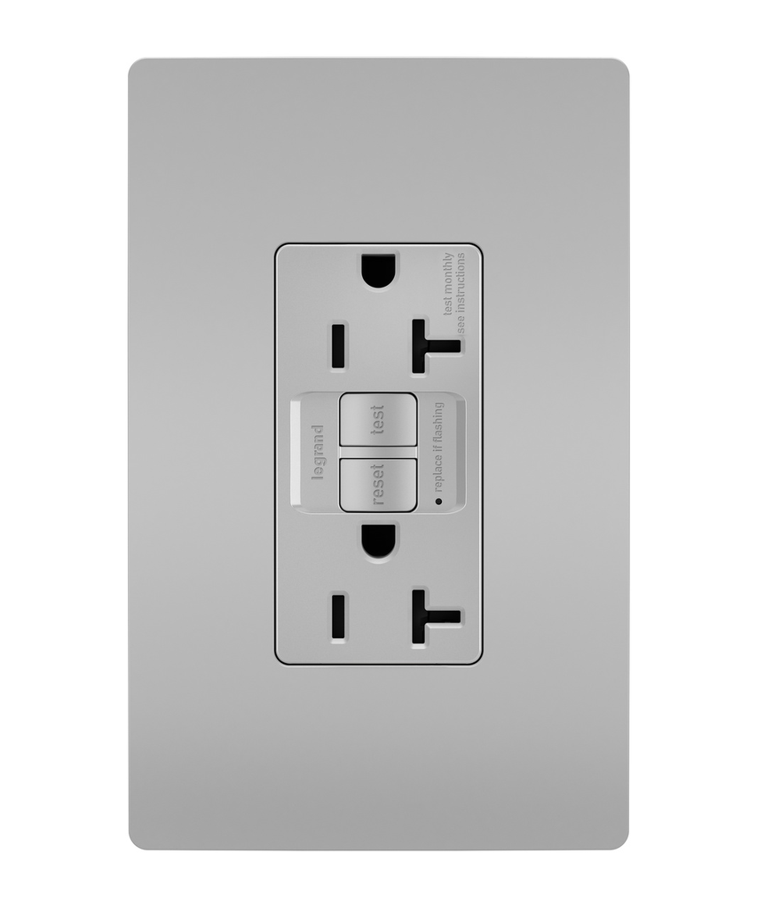LEGRAND Pass & Seymour 2097TRGRY Self-Test Tamper-Resistant GFCI 20A 125V Gray