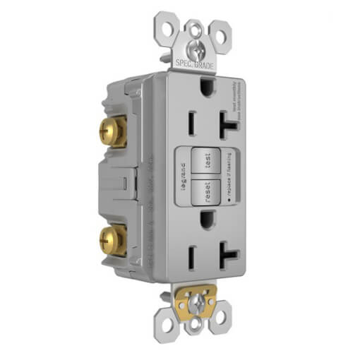 LEGRAND Pass & Seymour 2097TRGRY Self-Test Tamper-Resistant GFCI 20A 125V Gray