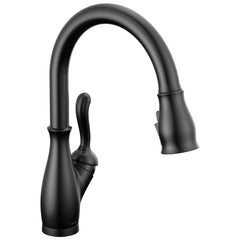 DELTA FAUCET Delta 9178T-BL-DST Kitchen Faucet Leland 1 Lever ADA Matte Black Diamond Seal Touch2O ShieldSpray Pull Down