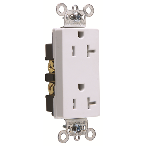 LEGRAND Legrand TR26352W Tamper Resistant Back and Side Wire 20 Amp 125 Volt White Decorator Spec Grade Receptacle