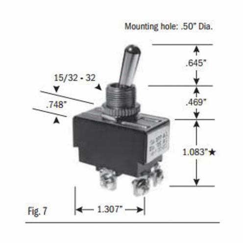 SELECTA Selecta SS208A-BG Toggle Switch 15A 125VAC DPST