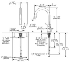 DELTA FAUCET Delta Faucet 9159-AR-DST Trinsic Single Handle Pull-Down Kitchen Faucet Arctic Stainless 1.8 GPM