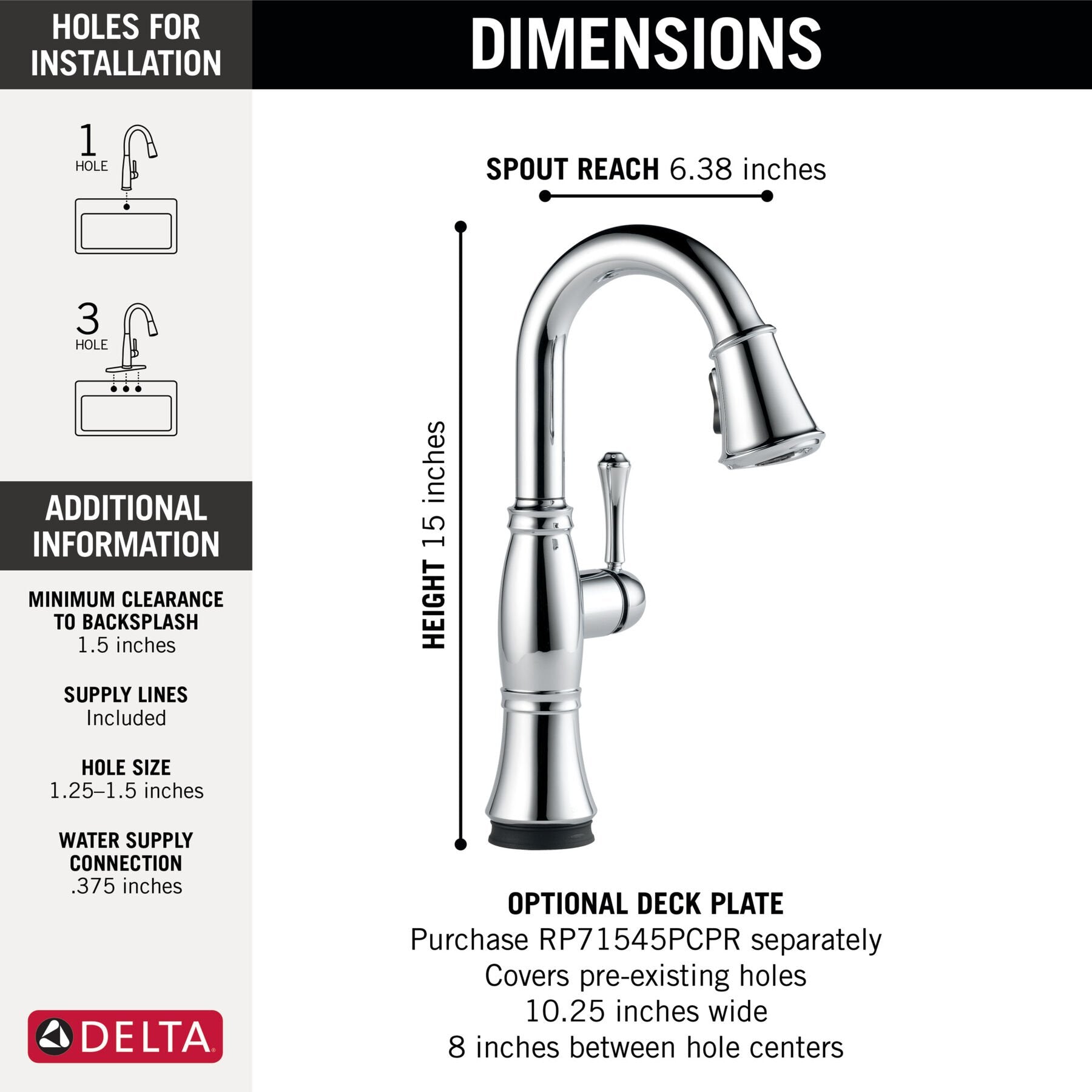 DELTA FAUCET Delta Faucet 9997T-PR-DST Single Handle Pull-Down Bar/Prep with Touch2O Technology