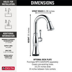 DELTA FAUCET Delta Faucet 9997T-PR-DST Single Handle Pull-Down Bar/Prep with Touch2O Technology