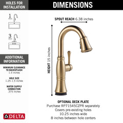 DELTA FAUCET Delta Faucet 9997T-PR-DST Single Handle Pull-Down Bar/Prep with Touch2O Technology