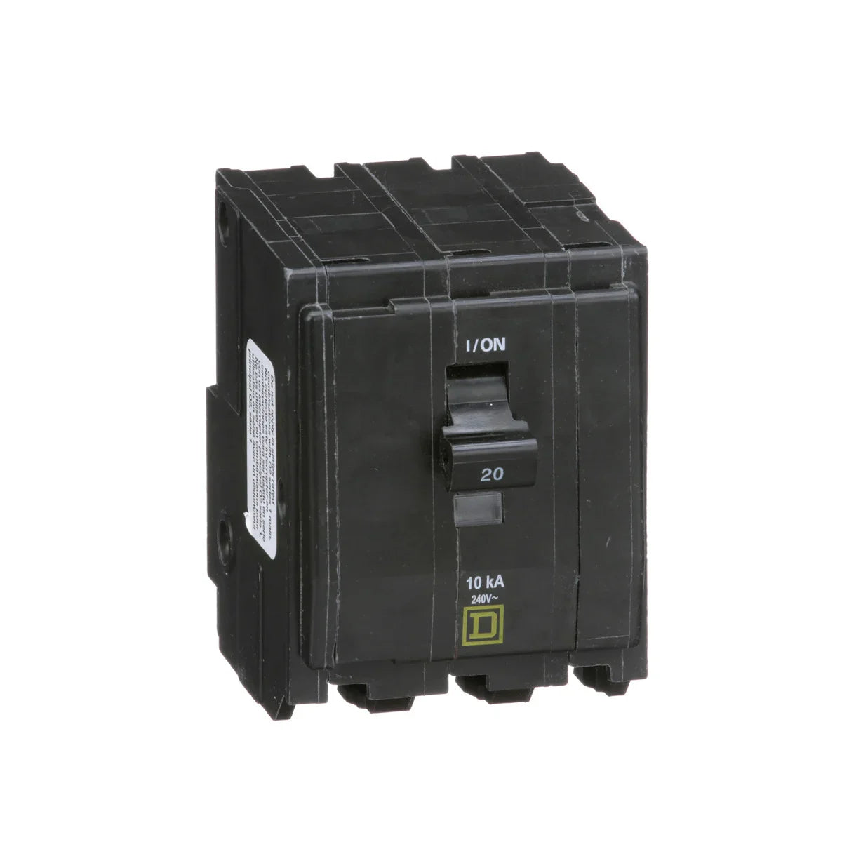 SCHNEIDER ELECTRIC Square D QO320 20A 240V 3Pole Miniature Circuit Breaker, Plug-On