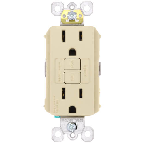 LEGRAND Pass & Seymour 1597-I Duplex Self-Test GFCI, 15A - Ivory