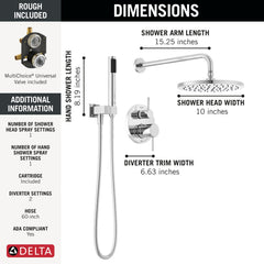 DELTA FAUCET Delta Faucet 342702 Monitor 14 Series Shower with Raincan, Hand Shower & Rough Valve