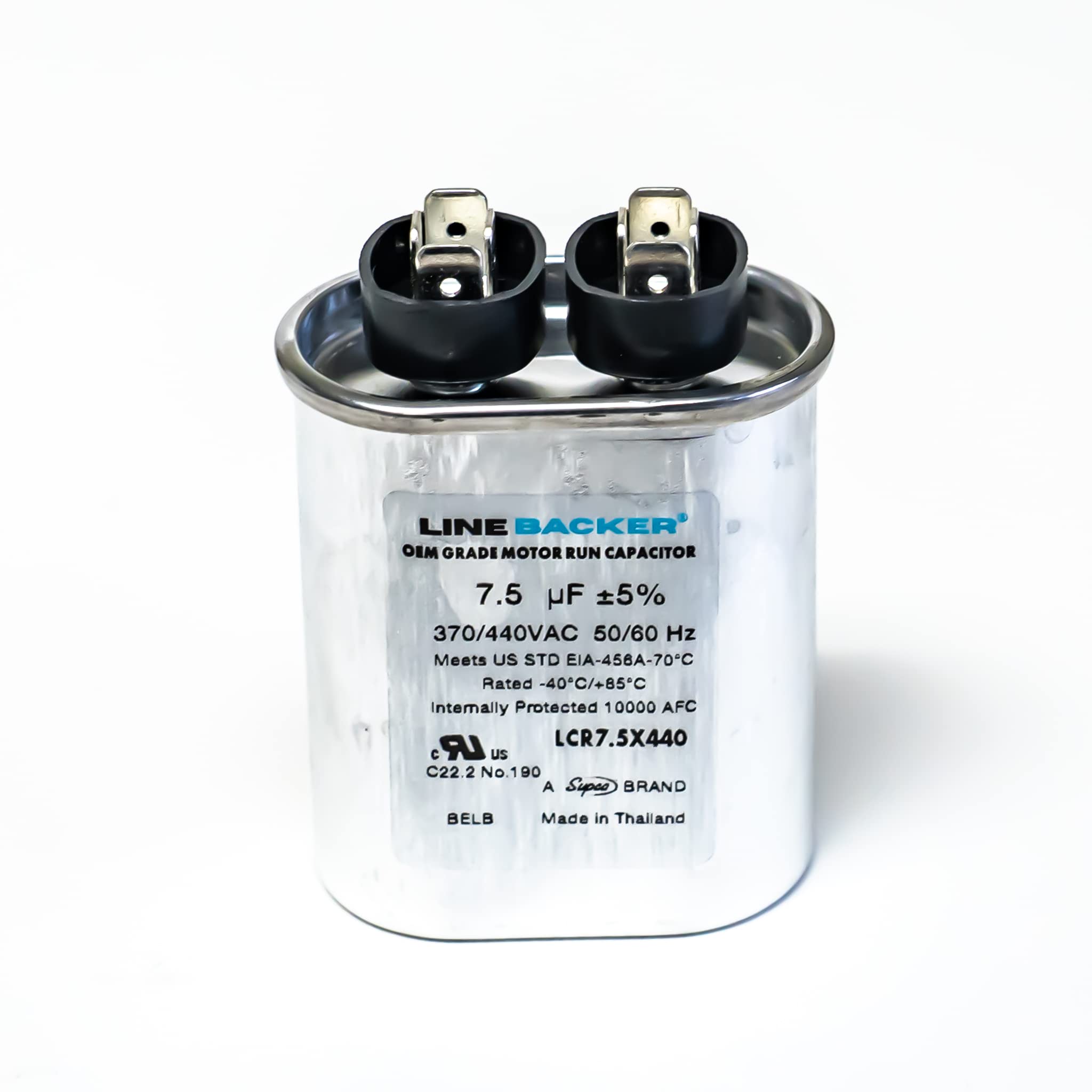 SUPCO SUPCO LCR7.5X440 Capacitor Oval Run 7.5 uf 370/440 Volts