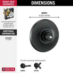 DELTA FAUCET Delta Faucet T14056-BLLHP Dorval Pressure Balancing Valve Trim - Less Handle