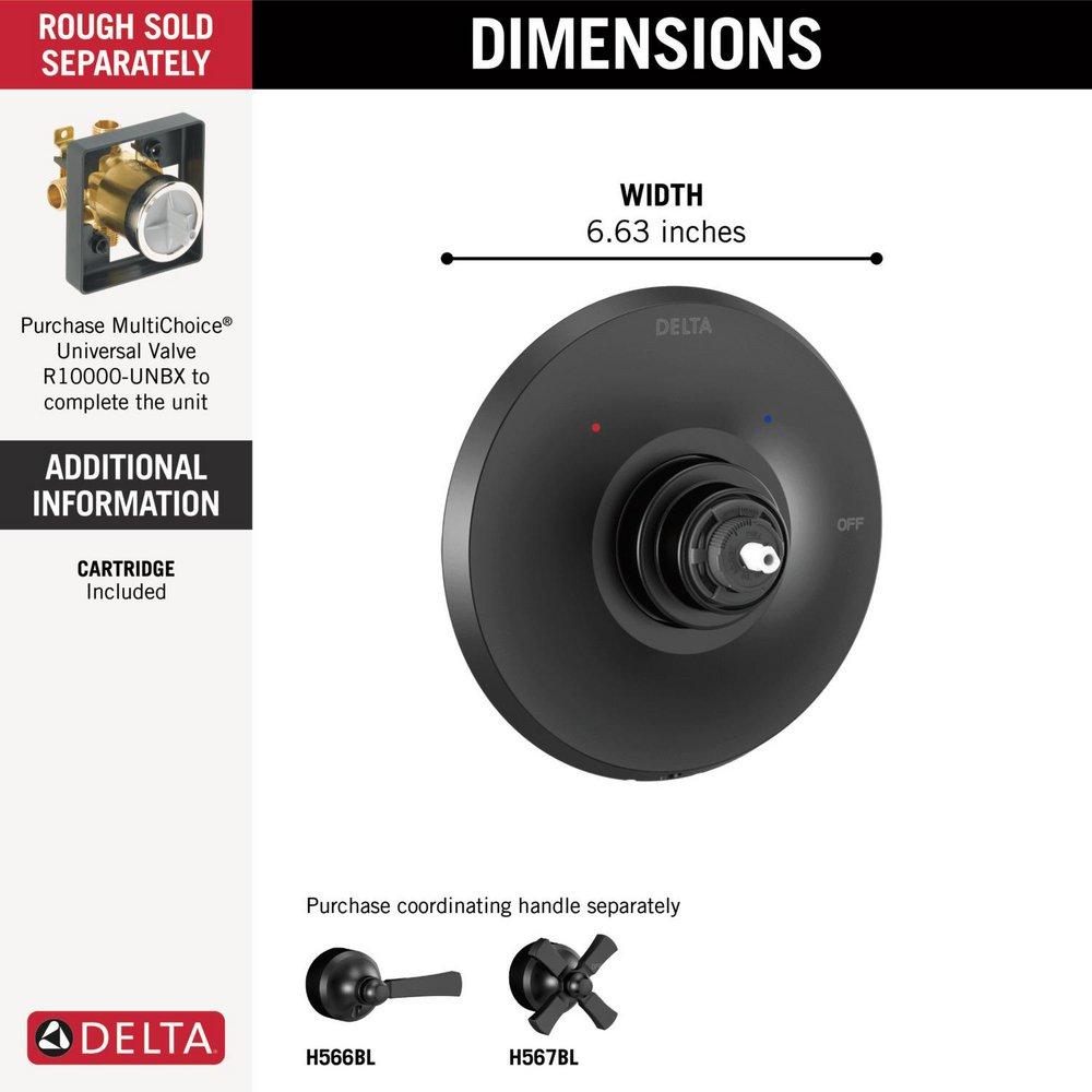 DELTA FAUCET Delta Faucet T14056-BLLHP Dorval Pressure Balancing Valve Trim - Less Handle