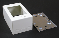 LEGRAND Legrand 5747WH Wiremold 4-5/8 x 2-7/8 x 1-3/8 White Steel 1-Channel Raceway 1-Gang Shallow Switch and Receptacle Box