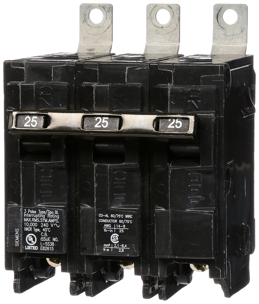 SIEMENS Siemens B325 3-Pole 25 Amp 240 Volt 10 K Circuit Breaker