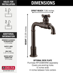 DELTA FAUCET Delta Faucet 1990LFC-RB Broderick True Bar Kitchen Faucet in Venetian Bronze
