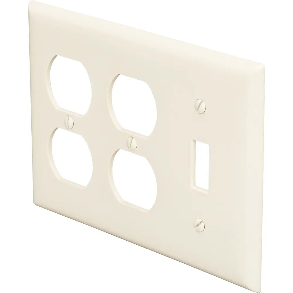 LEGRAND Pass & Seymour SP182I 3-Gang Toggle and 2-Duplex Combination Plate Ivory