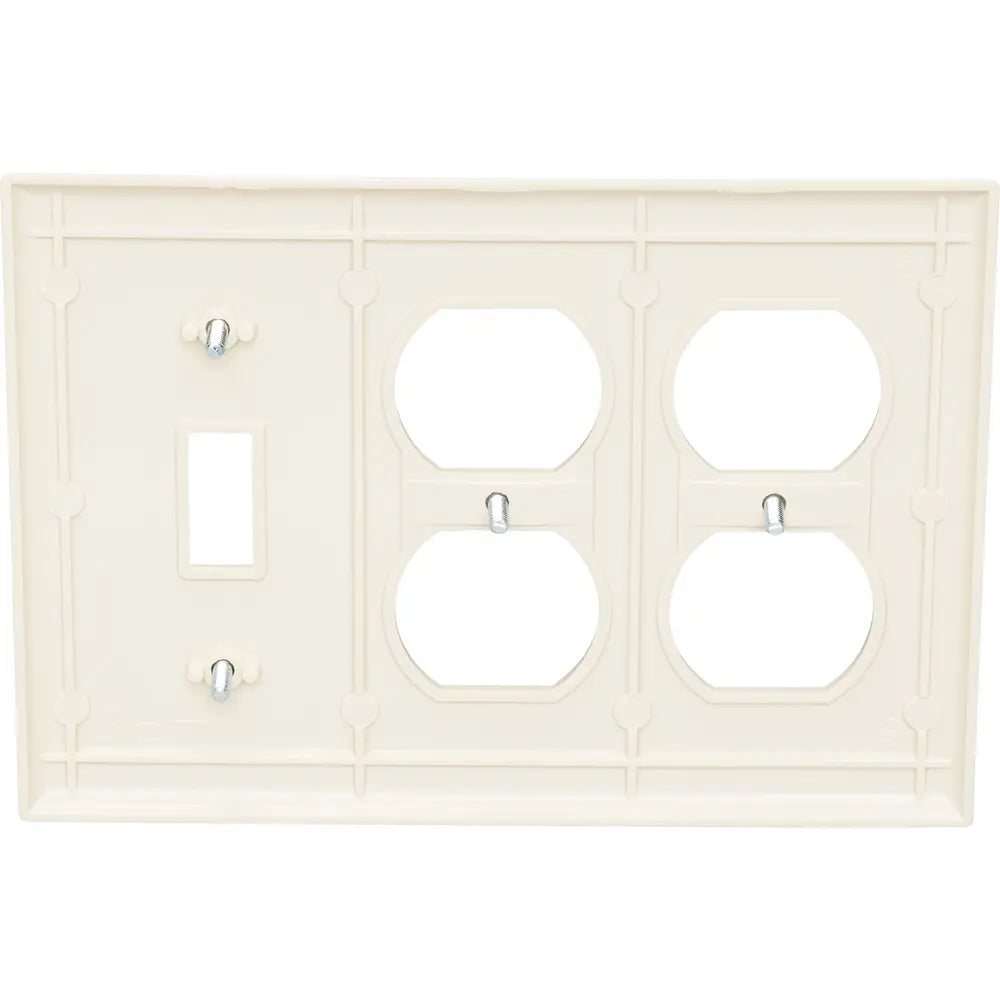LEGRAND Pass & Seymour SP182I 3-Gang Toggle and 2-Duplex Combination Plate Ivory
