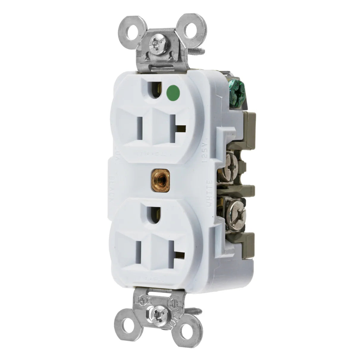 HUBBELL Hubbell HBL8300W HUB 20A125V WHITE HOSP DPLX RCPT NEMA 5-20R