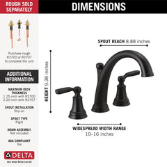 DELTA FAUCET Delta Faucet T2732-BL Woodhurst Roman Tub Matte Black