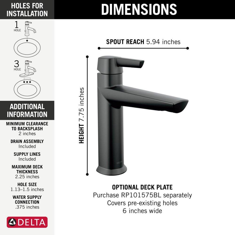 DELTA FAUCET Delta Faucet 571-BLMPU-DST Galeon Single Handle Bathroom Faucet