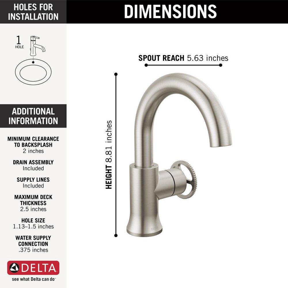 DELTA FAUCET Delta Faucet 558HAR-SS-DST Trinsic Single Handle Bathroom Sink Faucet