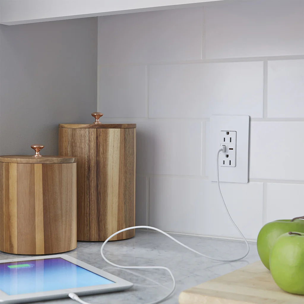LEGRAND Pass & Seymour R26USBACW Hybrid Type A/C USB Chargers With Duplex 15A Tamper-Resistant