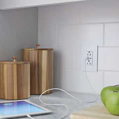 LEGRAND Pass & Seymour R26USBACW Hybrid Type A/C USB Chargers With Duplex 15A Tamper-Resistant