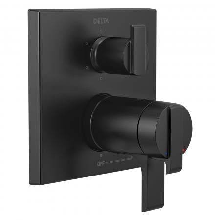 DELTA FAUCET DELTA T27T967-BL Delta Ara: Angular Modern TempAssure 17T Series Valve Trim with 6-Sett