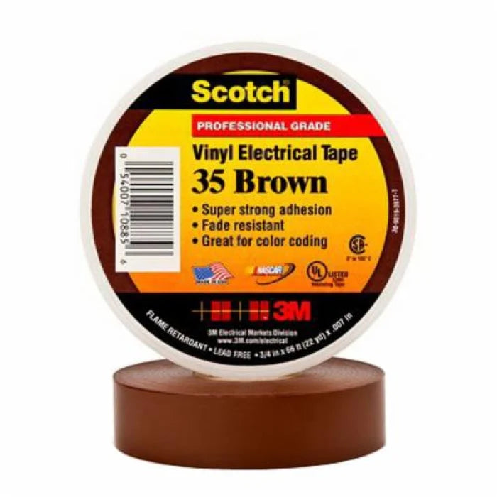 3M Scotch 35-3/4X66FT-BR Electrical Tape 600 VAC 66 ft